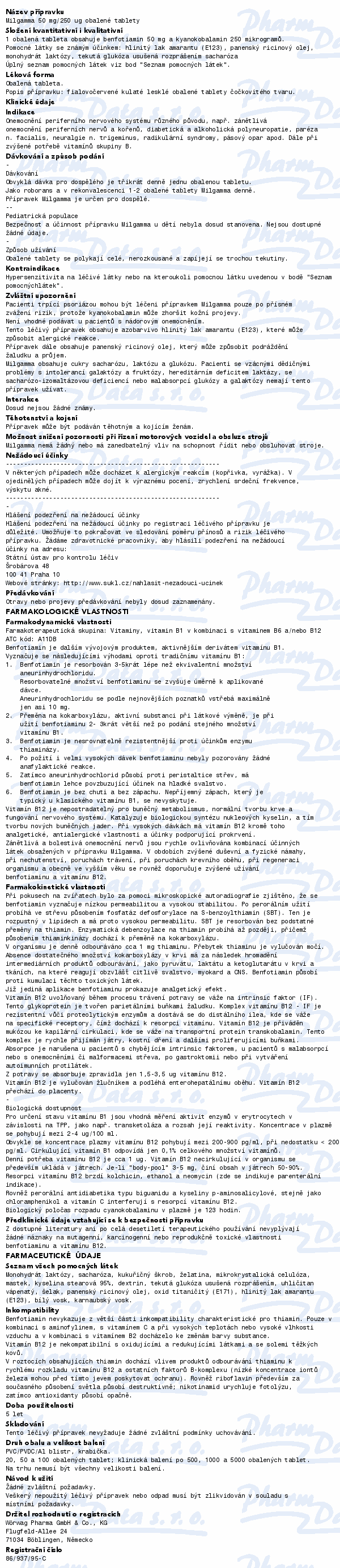 Milgamma 50mg/250mcg tbl.obd.20